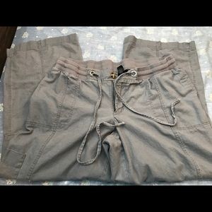 Gray flare leg trousers